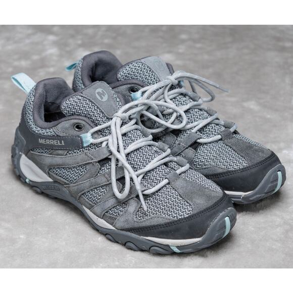 Merrell Alverstone Storm Hiking Shoes Sneakers Gray Blue Womens Size 9 J034612 - Picture 1 of 16